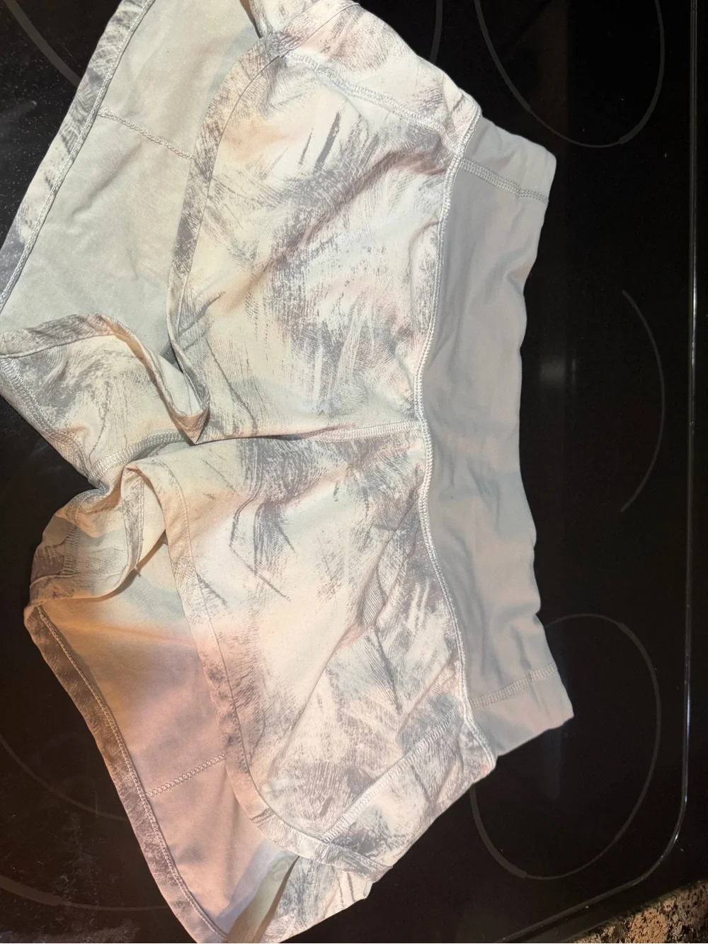 lululemon athletica Pale Pink Marble-Effect Running Shorts